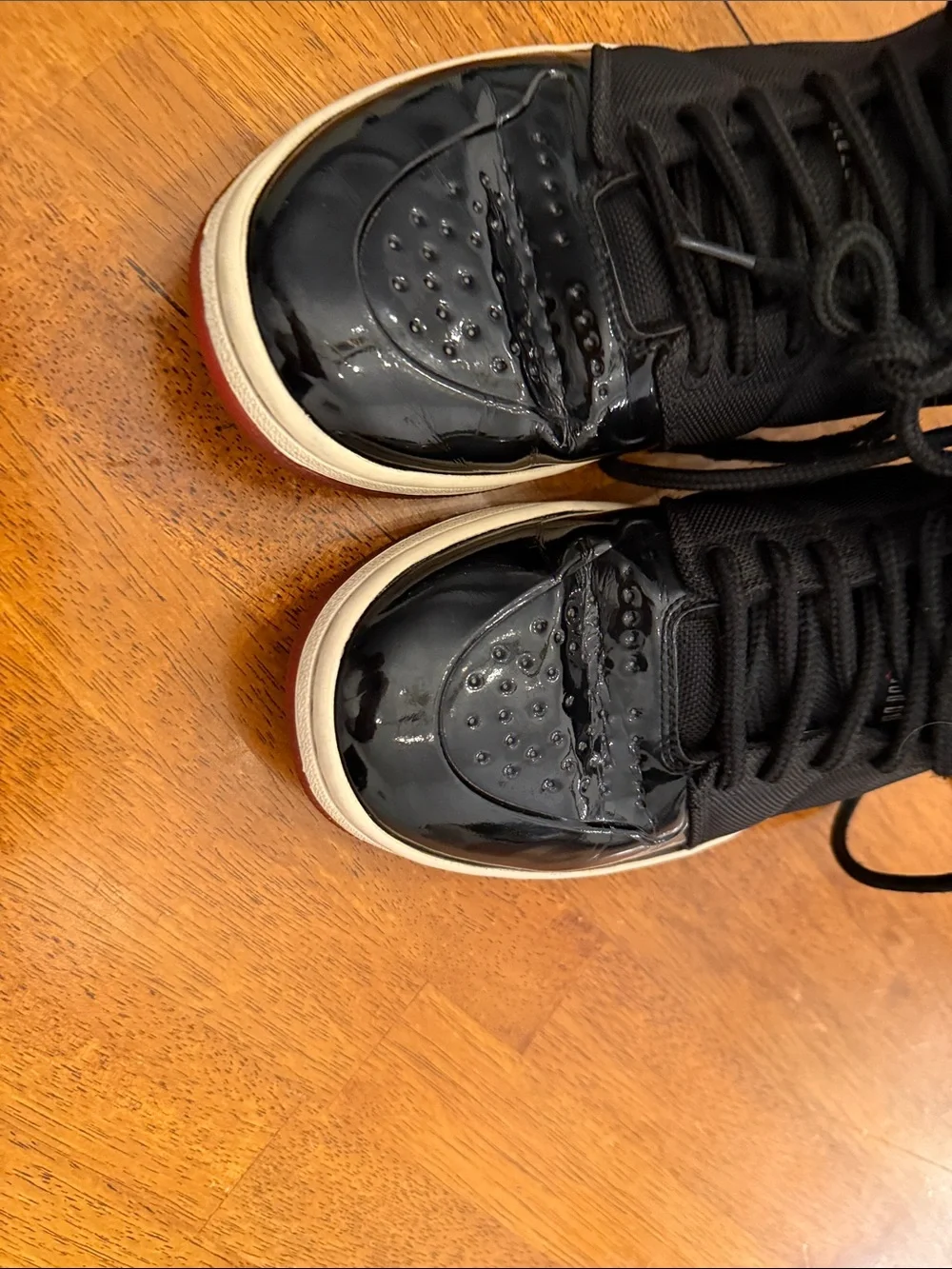 jordan Black High-Top Sneakers with Cream Midsole and Burgundy Outsole 10.5